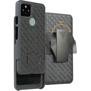 Nakedcellphone Case with Stand and Belt Clip Holster for Google Pixel 5 - Black - 1 of 4