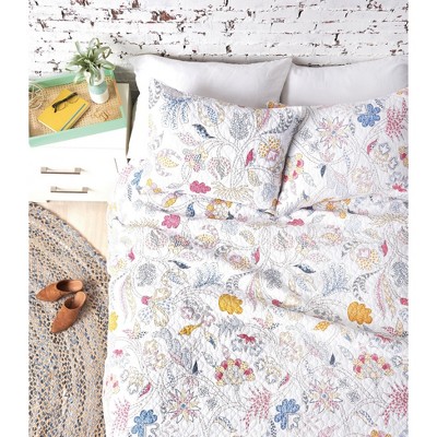 Flamingo Queen Cotton Reversible Quilt Set