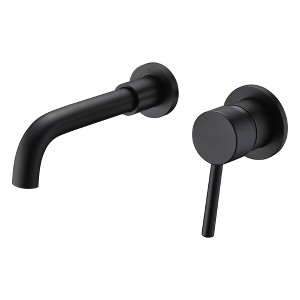 SUMERAIN Wall Mount Bathroom Faucets Matte Black, Rough-in Valve Included - 1 of 4