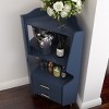 KWPZQEB Storage Corner Floor Cabinet, Modern Bar Cabinet with 2 Drawers and Storage Shelves, Wooden Cabinet for Bathroom, Living Room - 4 of 4