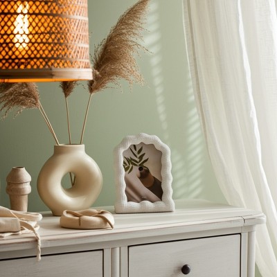 Boho Picture Frame with Design - Resin & Glass - Modern Decorative Photo Frame for Home, Office, Bedroom, Living Room