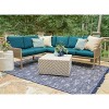 Leisure Made Riviera 5pc Wicker Sectional in Peacock Fabric - 2 of 4