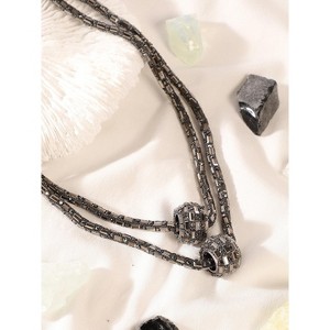 SOHI Women's Charcoal Grey The Mirror Multi-Layer Necklace - 1 of 4