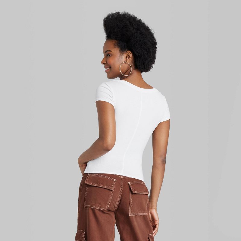 Women's Short Sleeve Rib Scoop Neck T-Shirt - Wild Fable™, 4 of 5
