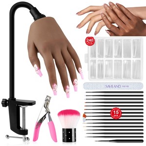 Saviland Acrylic Nails Practice Hand: Flexible, Realistic Mannequin Hand with 240 Nail Tips for Beginners - 1 of 4