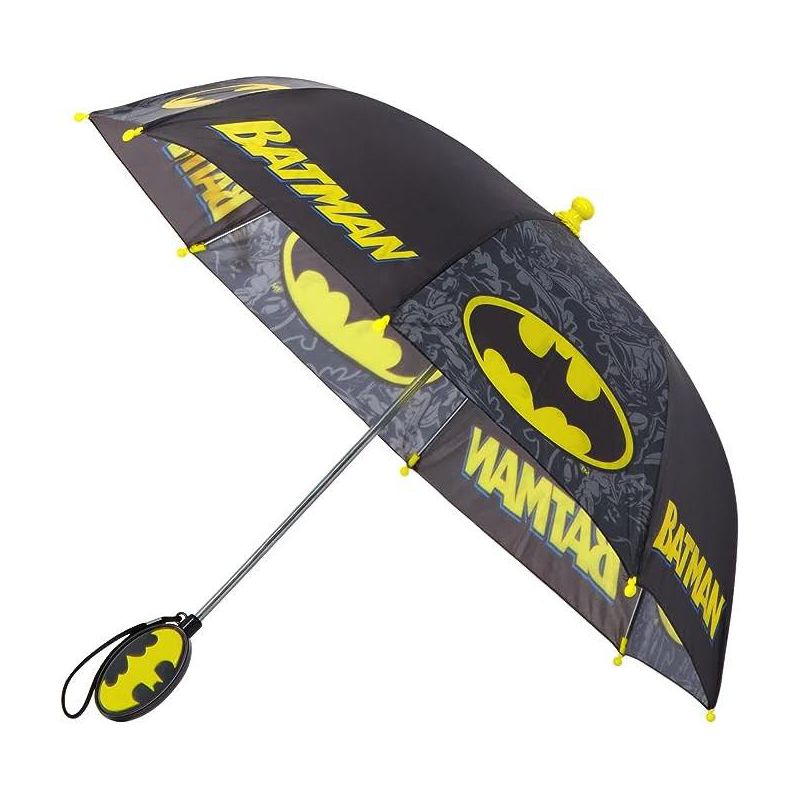 Batman Boy's Umbrella, Kids age 3-6- Black, 1 of 3
