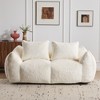 Angel Sar Oversized Bean Bag Loveseat for Adults, Fluffy Rabbit Fabric Lounge Chair with Pillows for Living Room & Bedroom, White - 2 of 4