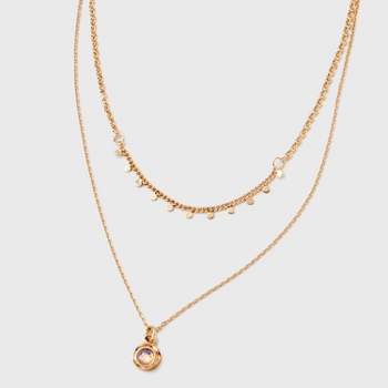 Semi Precious Opalite with Dainty Chain Necklace - Universal Thread™ Gold