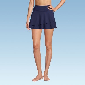 Lands' End Women's High Waisted Tulip Hem Swim Skort - 1 of 4