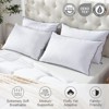 Itopfox Medium Firm Feather Down Pillow Set of 2, Luxury Hotel Bed Pillow with Organic Cotton Cover, Soft and Supportive for Side and Back Sleepers - 3 of 4