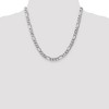 Black Bow Jewelry Men's 7mm 14k White Gold Solid Flat Figaro Chain Necklace - 3 of 4
