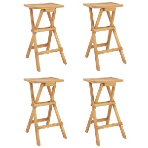 Tangkula Outdoor Bar Stools Set of 4 w/ Countered Seat & Footrest Patio Bistro Stools - 1 of 4