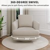Swivel 361 Degree Barrel Chair/Mid Century Accent Chair Fabric Upholstered Armchair/Oversized Accent Chair Modern Upholstered Wide Reading Chair - 4 of 4