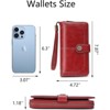 FATMOON Leather Wallets for Women - Large Capacity with Detachable Wrist Strap, Perfect for Travel, Shopping & Daily Use - 3 of 4