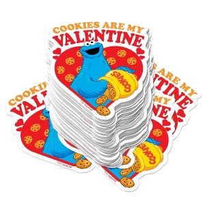 Sesame Street Cookies are My Valentine 100ct Vinyl Large Deluxe Stickers Variety Pack - 1 of 4