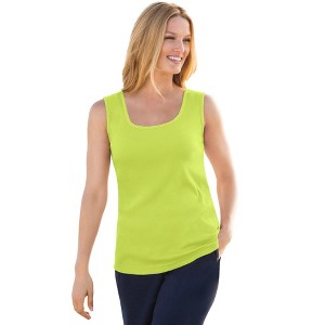 Woman Within Plus Size Rib Knit Tank - 1 of 4