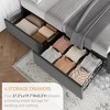 Bed Frame with 4 Storage Drawers and Headboard, Linen Upholstered Platform Bed Frame with Wooden Slats Support - 4 of 4