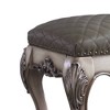 21" Dresden Accent Chair Vintage Bone White PU - Acme Furniture: Elegant Vanity Stool, Armless Leather Upholstery - 2 of 4