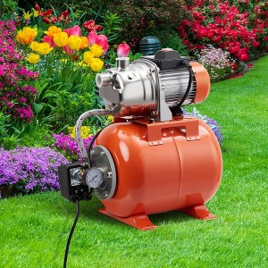1HP Shallow Well Pump with Pressure Tank, Stainless Steel, 115V Irrigation Pump, Automatic Water Booster Jet Pump - 1 of 4