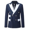 Cloudstyle Mens 2-Piece Dress Suit Blazer Slim Fit Double-Breasted Suit Jacket Sport Coat and Pants Set - 3 of 4