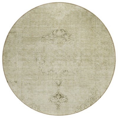 Beige Taupe And Brown Oriental Washable Indoor Outdoor Area Rug