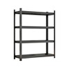PDTEND Utility Storage Shelving Unit, Adjustable Height Heavy-Duty Metal Rack, Black Organizer for Garage, Kitchen, Storage Room, or Gym - 2 of 4