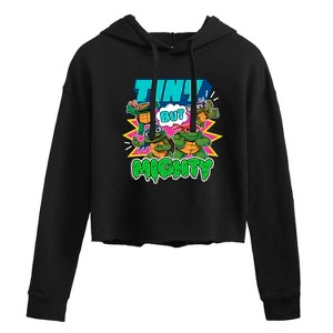 Women's - Teenage Mutant Ninja Turtles Mutant Mayhem - Tiny But Mighty Cropped Graphic Hoodie - 1 of 2