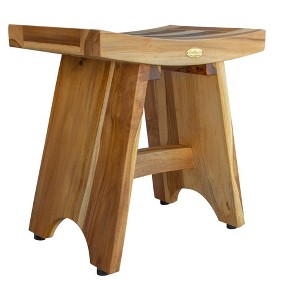 EcoDecors® Serenity® 18" Teak Wood Shower Bench in EarthyTeak Finish - 1 of 4