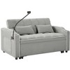 CAVINAS Modern Home Sofa Chair Living Room, 1 Foldable Sofa Bed in 3 Lengths, Velvet Pull-out Bed, USB Port and Ashtray and Swivel Phone Stand - 4 of 4