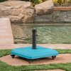 Maggift Square Umbrella Base with 4 Lockable Wheels and 2 Handles, Open Umbrella Maximum Diameter -11ft, Blue, 19.6" * 19.6" * 16.3" - 3 of 4