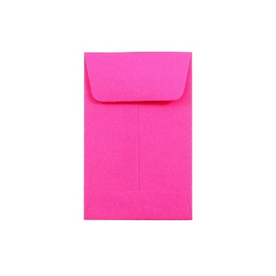 JAM Paper #1 Coin Business Colored Envelopes 2.25 x 3.5 Ultra Fuchsia Pink Bulk 1000/Carton