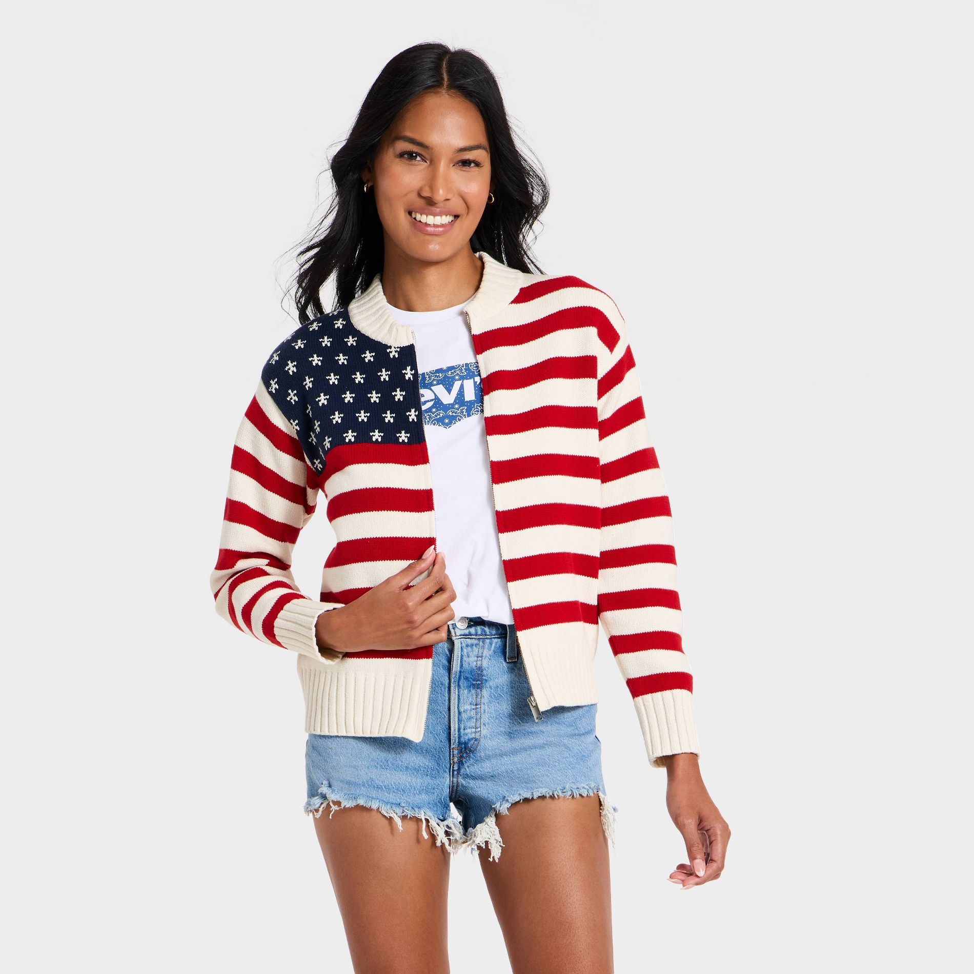 Women's Americana Full Zip Cardigan - Universal Thread™ Cream