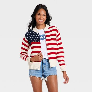 Women's Americana Full Zip Cardigan - Universal Thread™ Cream XS