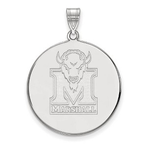 Black Bow Jewelry Sterling Silver Marshall Thundering Herd NCAA Extra Large Pendant - 1 of 3
