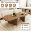 QingMoon 47.2" Abstract Shaped Coffee Table, Ash Wood Veneer End Table for Living Room, Bedroom, Balcony and Office - 2 of 4