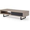 47.2" Ash Mid-Century Modern Coffee Table with Metal Legs and 2 Cubby Holes for Living Room - 3 of 4