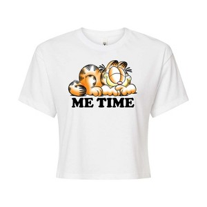 Women's - Garfield - Me Time Sketch Cropped Graphic T-Shirt - 1 of 4