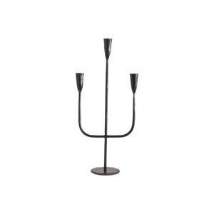 Slickblue Decorative Hand Forged Iron Candelabra, Brass/Black Candle Holder for Home and Special Occasions - 1 of 3