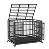 Dog Crate Furniture, Large Wooden Kennel with Wheels for Indoor Use - 3 of 4