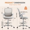 SEVOBAL Task and Office Chairs Moveable Foot Ring, Tall Chair for Standing Desks, 360 Degree Swivel and Height Adjustable, Gray, 25.2"*24"*48.4" - 3 of 4