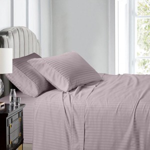 Egyptian Linens Top Split (Flex) King Sheet Set Luxury 608 Thread Count Damask Stripe - 1 of 4