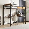 VYNXARIA Twin Size Loft Bed with L Shaped Desk and Shelves, Safety Guard & Ladder, Space-Saving, No Noise, No Box Spring Needed, Brown Wood - 4 of 4