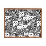 Sharon Turner just owls black white  Rectangular Bamboo Tray - Deny Designs