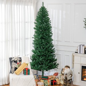 FURNIinspire Artificial Trees Christmas Decor Outdoor Indoor Tall Unlit Slim Christmas Tree With Realistic Branches, Green, 43.3"*43.3"*94.5" - 1 of 4