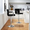 Yaheetech Set of 2 Faux Leather Bar Stools with Backrest and Footrest - 2 of 4