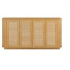 24"/31.5"H Wave Shaped Buffet Sideboard, TV Stand, Rounded Corner Cabinet with Wood Vertical Striped Rattan Doors, Natural - ModernLuxe - 4 of 4