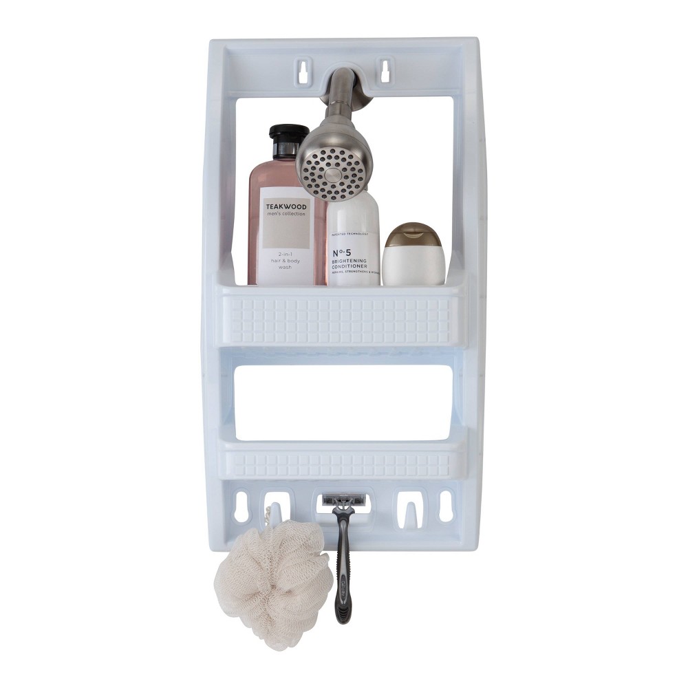 Photos - Bathroom Cabinet Bath Bliss Flexi Shower Caddy Shelf White: Polypropylene, Suction Mount, Bathroom Storage Organizer Rack