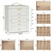 Lockable 6 - Tier Leather Jewelry Box with 5 Drawers, Mirror for Women's Rings, Necklaces, Earrings, Bracelets Organizer - 2 of 4