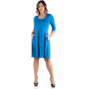 Plus Size Fit and Flare Dress - 24seven Comfort Apparel™ - 1 of 4