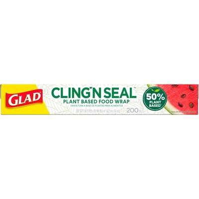 Glad Cling n Seal 50% Plant Based Food Wraps - 200 sq ft